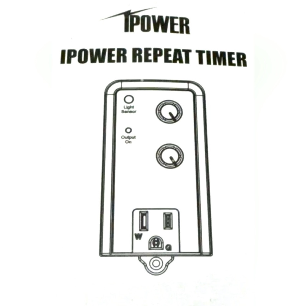 iPower Short Period Repeat Cycle Timer 24 Hours ON OFF Controls Plug In Delay